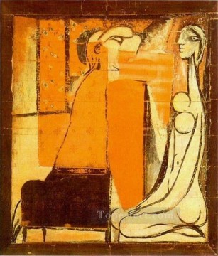 抽象的かつ装飾的 Painting - Confidences Deux femmes carton pour une tabisserie 1934 キュビズム